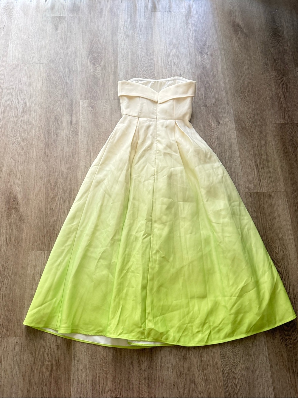 elliatt elisia green & pink floral print strapless satin maxi gown dress small - Picture 9 of 13